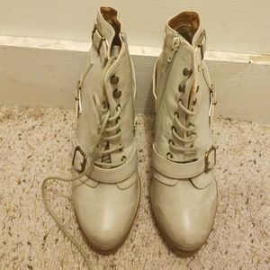 ankle length kneel zip lace up boots